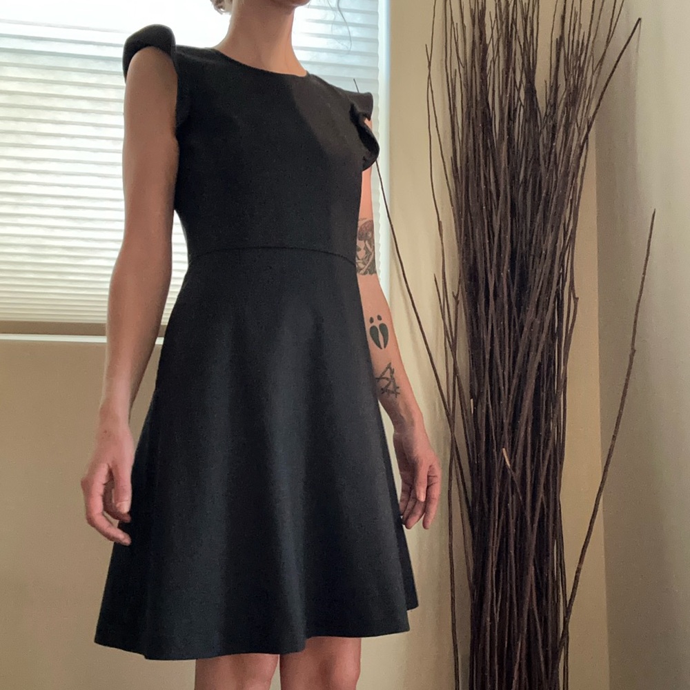 LOFT Classic Charcoal Midi Dress